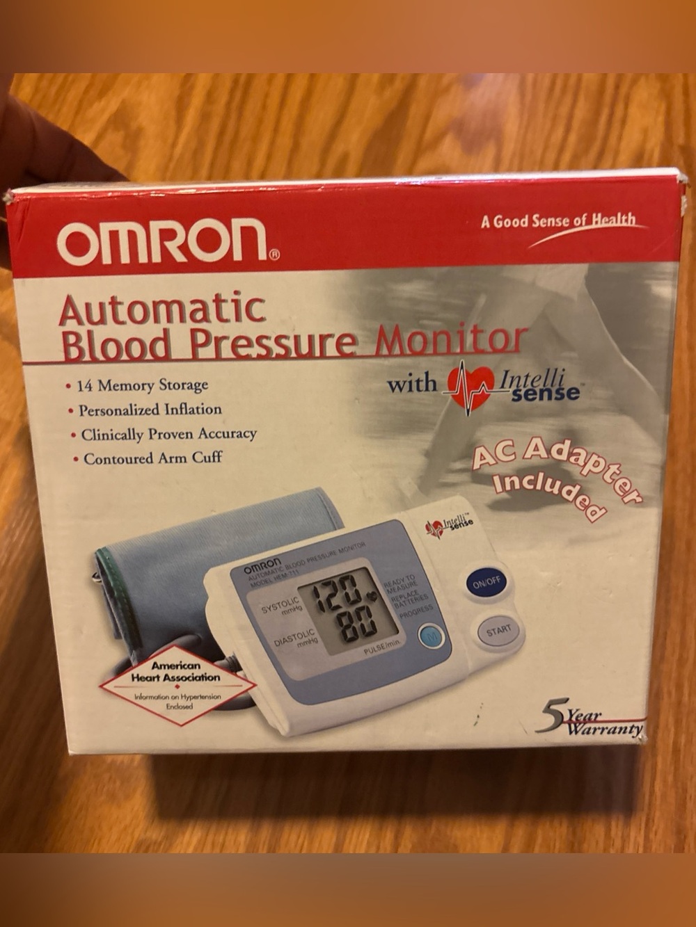Omron Automatic Digital Blood Pressure Monitor HEM-711 W/ AC Adapter Works